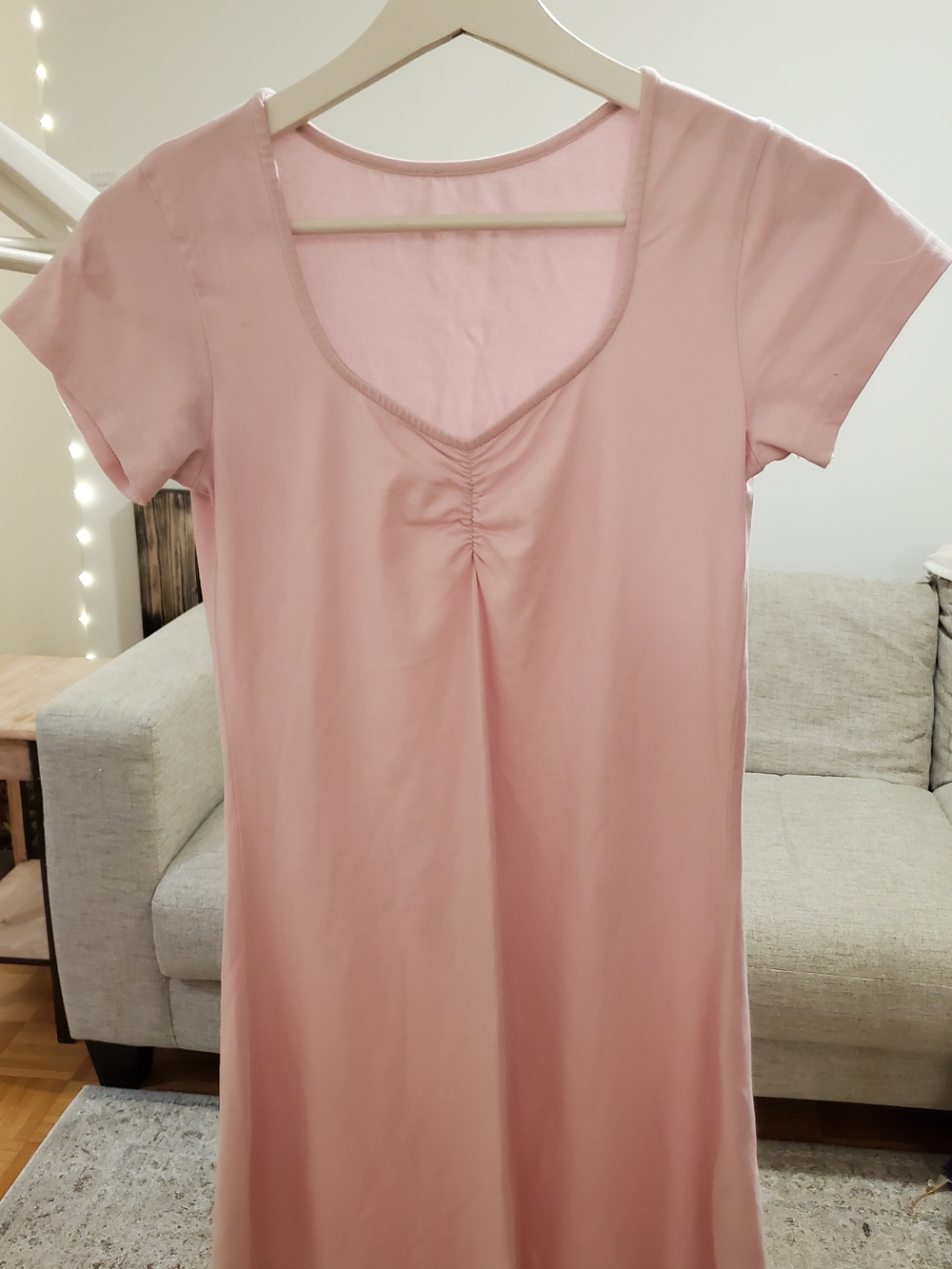 twik Pale Pink Short Sleeve Chemise Nightdress